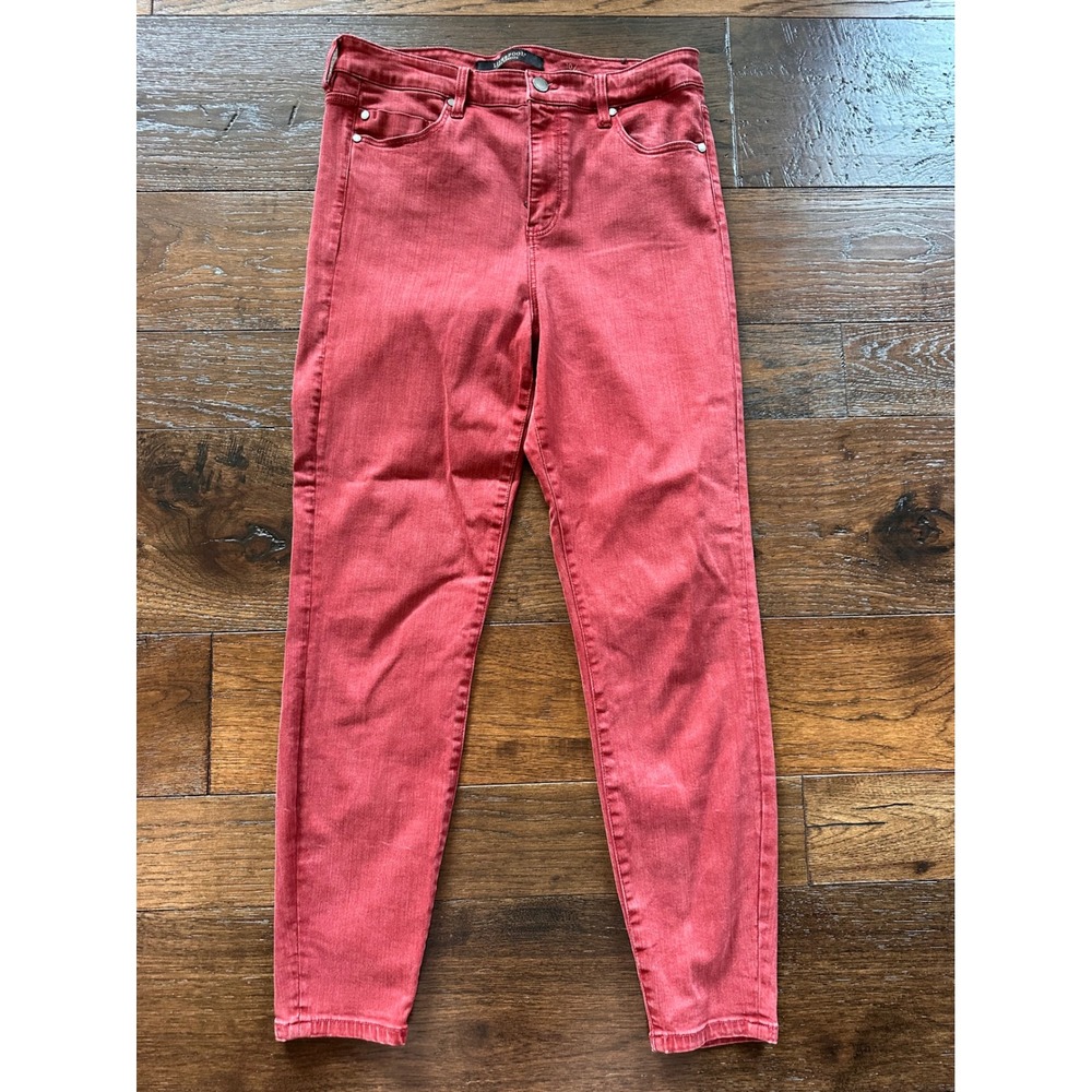 Liverpool Los Angeles Skinny Jeans Red Terracotta Stretch Denim Pants Womens 10